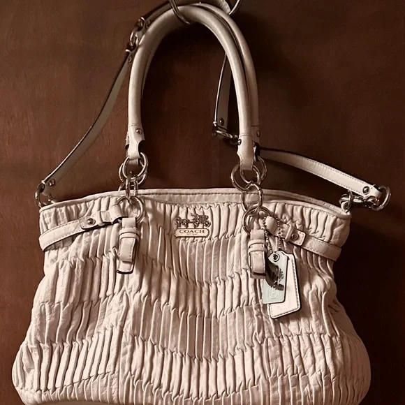 LOW START COACH Madison Sophia pleated leather satchel purse & wallet set - Picture 5 of 13